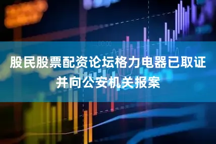 股民股票配资论坛格力电器已取证并向公安机关报案