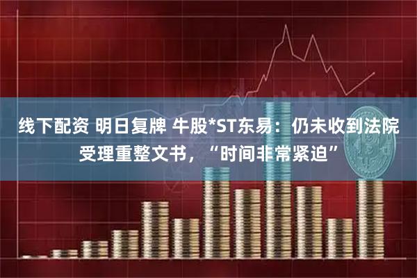 线下配资 明日复牌 牛股*ST东易：仍未收到法院受理重整文书，“时间非常紧迫”