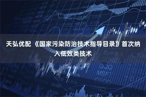 天弘优配 《国家污染防治技术指导目录》首次纳入低效类技术