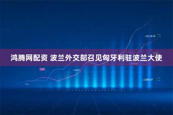 鸿腾网配资 波兰外交部召见匈牙利驻波兰大使